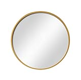 ミラー、ラウンド化粧鏡、バスルームミラー - 壁掛けヨーロッパの壁掛けミラー金属サイドフレーム (色 : ゴールド, サイズ さいず : 50cm)