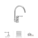 Rohl A3606LMWSAPC-2 Country Kitchen Faucet with Side Spray And Metal Lever, Polished Chrome [並行輸入品]