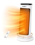 PARIS RHÔNE ヒーター 1200W 電気ファンヒーター 小型 電気ストーブ 2秒速暖 3段階風量 70°首振