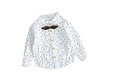 ALLAIBB ベビー服 シャツ 長袖 蝶ネクタイ キッズ サロペット 長ズボン 格子 可愛 カジュアル 紳士服 お食い初め 結婚式 size 80 (ホワイト)