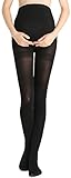 Foucome マタニティタイツ 100デニール 無地 ブラック・Aタイプ free