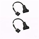 KKM-ラブショー【2pcsセット】19/20ピンUSB3.0TOUSB2.0USB 3.0 メス-9ピンUSB 2.0オス マザーボードケーブルアダプターコンバーター 6インチ (ブラック) 1本ずつ計2本 (19 ピン オス, 2)