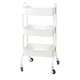 キッチンラック キャスター付き すべり止め(ホワイト)