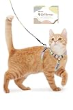 (シリーズ累計2万個突破) Petiam 猫 ハーネス リード 猫用 抜けない リードセット お散歩セット 紐タイプ (レインボー, M)