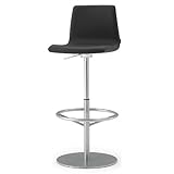 ITOKI（イトーキ） ハイスツール FT 座面上下調節可タイプ 脚：Z5 シルバーメタリック×張地：T1 ブラックT KFT-150GB-Z5T1