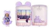 Na Na Na Surprise ミニバックパック ベッドルーム リジーヨーク ファッションドール、ファジーパープルベアバックパック、子供へのギフト、対象年齢5 6 7 8歳以上