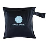 Charlie Banana Washable Diaper Tote Wet Bag (Black w/Blue) by Charlie Banana [並行輸入品]