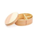 Miraclekoo Wooden Lunch Box Bento Box with Internal Separator Cryptomeria Wood Food Container by Miraclekoo