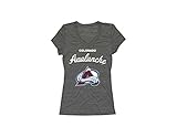 NHL Colorado AvalancheレディースVネックTシャツ、チャコール、Xラージ
