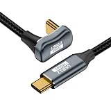 CYケーブル USB-C USB 3.1 Type C オス - オス 対向 U字型バックアングル延長データコード 10Gbps 100W スリーブ付き 300cm