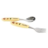 Lock&Lock Hello Bebe Storytelling Educational Design Baby Feeding Stainless Steel Spoon and Fork Set