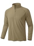 [KEFITEVD] ハーフジップ 長袖 メンズ ランニングシャツ スポーツ ロンt UVカット tシャツ ゴルフウェア 速乾 トレーニングウェア 日焼け防止 アーミーグリーン 2XL