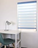 TAKIBLIND オーダーメイド 調光 ロールスクリーン (0.5cm単位 サイズ指定無料) ロール カーテン ブラインド (W150 x H90(cm), ブルー)