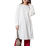 [atONE] ATK-0078 [アットワン] オーバーサイズ 膝丈 ワンピース レディース 4L-5L オフホワイト