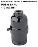 Leviton 95110 Medium Base Complete Phenolic Shell Incandescent Lampholder, Push-Through, Black [並行輸入