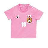 BabyChips にこにこ代表(サッカー女子)(名入れ半袖ベビーTシャツ) 90 ピンク