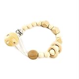 Baby Teether Toys Infant Rattle Holder Silicone Wood Beads Baby shower Gift Waldorf Montessori Toy C