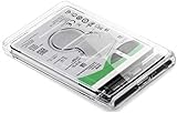 外付けハードディスク 透明 2.5"SATA to USB 3.0ハードディスクドライブ ディスクエンクロージャHDD 透明マットモバイルショックエンクロージャ SATAシリアルポート