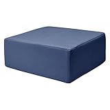 リコメン堂 低反発クッション 正方形 厚さ15cm 四角 極厚 ふわふわ 肌触り 布地 洗える ウォッシャブル 北欧 かわいい ウレタン シンプル 低反発 リビング ダイニング クッション スクエアクッション (ネイビー)