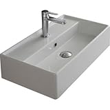 Scarabeo Scarabeo 5002-Three Hole-637509855222 Teorema Collection Bathroom Sink, White [並行輸入品]