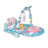 0〜12ヶ月マカロンの色新生児の音楽ペダルピアノフィットネスラック多機能ベビーゲーム毛布早期教育おもちゃ