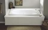Tranquility 42 "リバーシブルWhirlpool Tub withエプロンとドレインエンドポンプ仕上げ:ビスケット