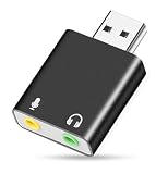 LeTradeJP USB オーディオ変換アダプター USB外付け サウンドカード USBイヤホンジャック変換アダプタ 3.5mm ミニジャック オーディオインターフェイス ヘッドホン出力 PS4/MacBook/Mac Mini/iMac/Windows PCなど対応 (ブラック)