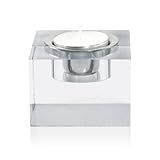 Block Cube Tea-Light Holder, Clear