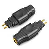 okcsc HD650 3.5mm 変換 変換コネクタ イヤホンジャック 変換 HD650用（オス）- 両端3.5mm（メス）SENNHEISER用 HD600・HD580・HD535・HD545・HD565・HD265に適合 2個セット ブラック