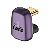 DELUXEFOX USB変換アダプター USB C L字 タイプCアダプタ (2個セット) Type C 変換 アダプター 240W/5A急速充電 40Gbps高速データ転送 8K@120Hz映像出力 L字 L型 タイプc type-c 90度 サイドベンド