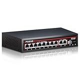 PoEスイッチングハブ 11ポート（給電8ポート / アップリンク3ポート）ギガビット対応 IEEE802.3af/at 最大30W 防犯カメラ・WiFi AP対応 LANハブ 金属筐体 静音設計 プラグ＆プレイ