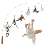 SONGWAY ねこじゃらし 猫じゃらしおもちゃ 羽 鈴 6種類羽 釣り竿つき 90cm