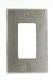 Leviton ssj26 – 40 1-gang、1-decoraステンレススチール、Midwayサイズウォールプレート、ステンレススチール