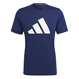 [アディダス] トレーニング半袖Tシャツ トレイン エッセンシャルズ Feelready ロゴ BXH37 メンズ ダークブルー/ホワイト(IB8275) 3XL