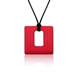 Siliconies Square Pendant (Teething/Nursing/Sensory) - Ruby Red [並行輸入品]