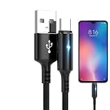 USB Cケーブル - 高速充電ケーブル | LEDライト付きナイロン高速充電ケーブル | 急速充電ケーブル | USB C充電ケーブル | Type C USBケーブル | ノートパソコンとコンピューティング用のタイプC自動シャットオフ。