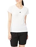 [アディダス] 半袖 Tシャツ エアロレディ トレイン エッセンシャルズ ミニマル ロゴ Vネック半袖Tシャツ NQ047 レディース ホワイト(HR7878) J/XL