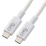 オーム(OHM)オーム電機AudioComm USBケーブル Type-C 超高速充電 PD対応 USB2.0 USB Type-Cケーブル PD240W 1m iPhone アンドロイド スマホ充電ケーブル ホワイト SMT-L10P240-W 01-7191