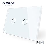 Livoloホワイト米国標準AC 110 – 250 V 2ギャング1 Wayホワイトウォールライトディマー&リモートスイッチwith LEDインジケータ、 – c902dr-11