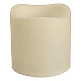 Gerson 42483 – 4 " x 4 "ビスク波形エッジ電池式LED樹脂Pillar Candle withタイマー