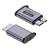 Micro B to Type C変換アダプタMicro BオスアダプタtoMicro B Type C マイクロUSB変換アダプター 5bps/10bps 外付けハードディスクデータアダプタ（2個入り）