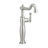 American Standard 7440.151.295 Quentin Vessel Lavatory Faucet Less Drain, Satin Nickel [並行輸入品]
