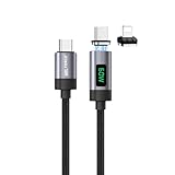 日本の中小企業 MSL FORCE USB-C 変換用ケーブル Type-C to lightning マグネット吸着 27W 100W PD 480Mbps 急速充電 f67 f68 デジタル表示タイプ [2m]