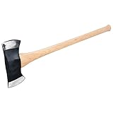 Ludell 12205 Hickory Wood Handle Axe, Polished and Sharpened Blade, Double Bit, 3.5lb, 36" Handel Le