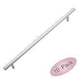 lizavo 701 – 320snサテンニッケルキャビネットハードウェアソリッドユーロスタイルTバーハンドルpull- 12 – 5 / 8 " ( 320 mm )穴中心 10 Pack 701-