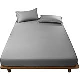 ボックスシーツ 吸水速乾 シーツ ベッドカバー マットレスカバー 抗菌・防臭（シングル・100×200cm グレー）厚さ5 cm～30 cm