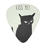 ギターピック 怒ってる猫 ティアドロップ型 ギターアクセサリー 練習 初心者 エレキギター アコースティックギター ギフト ピック Guitar Pick 12枚セット（0.46mm，0.71mm，0.96mm各四枚入り）