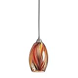 Elk 517-1M 1-Light Pendant In Satin Nickel with Multi Colors Swirled Glass [並行輸入品]