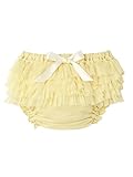 Angeliebe エンジェリーベ ベビー 服 フリル 付き ブルマ 新生児 赤ちゃん おむつカバー ふりふり 親子 ペア 可 リンクコーデ 80 ～ 90 イエロー 55211 5521121