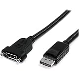 StarTech.com DisplayPort延長ケーブル/91cm/ディスプレイポート1.2/パネルマウント型/4K60Hz/DP オス - DP メス/ブラック DPPNLFM3PW